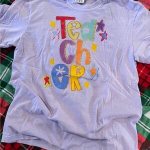 *NEW* Comfort Colors Lavender Teacher Tee with Colorful Graphic